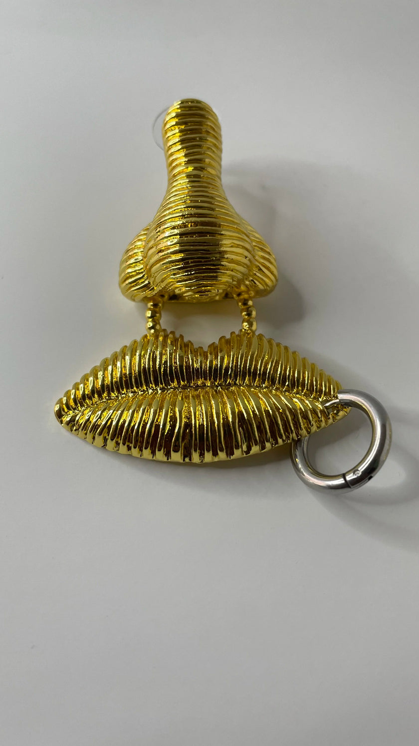 Crystal Gold Bouche & Oreilles Textured Earrings