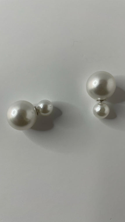 Sash Modern Double - Sided Pearl Earring