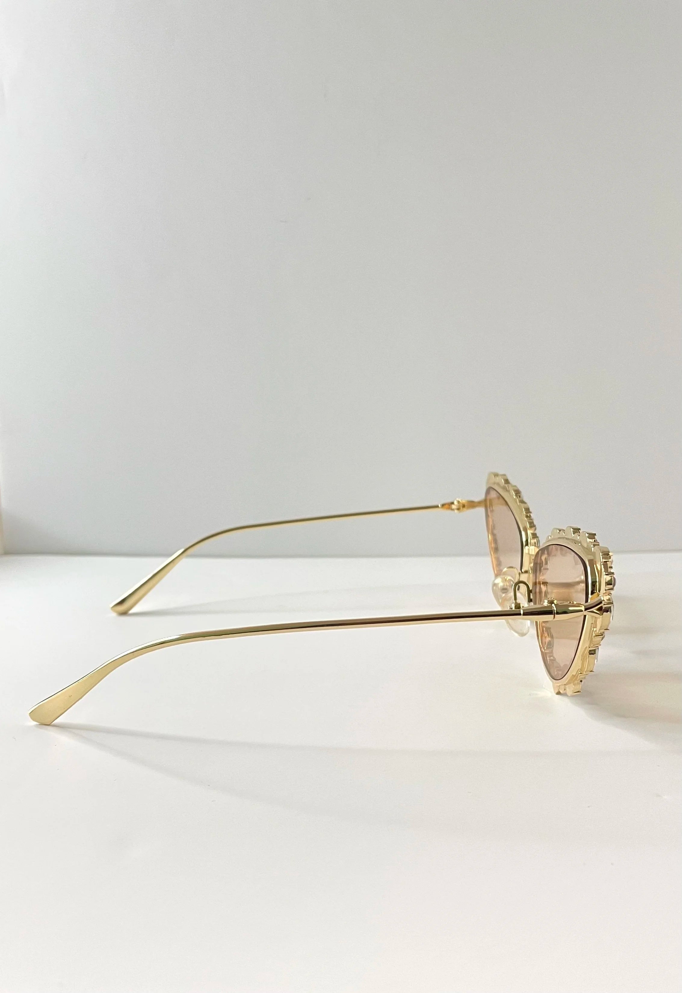 Nolwazi Gold Embellished Cat-Eye Sunglasses