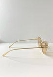 Nolwazi Gold Embellished Cat-Eye Sunglasses