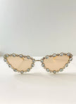 Nolwazi Gold Embellished Cat-Eye Sunglasses