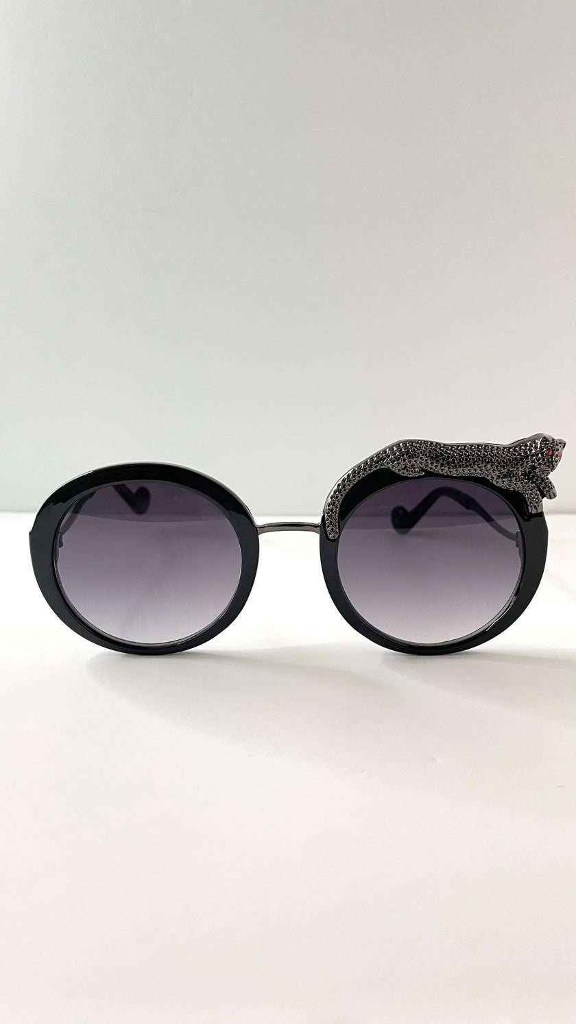 Noku Black Embellished Tinted Lens Sunglasses