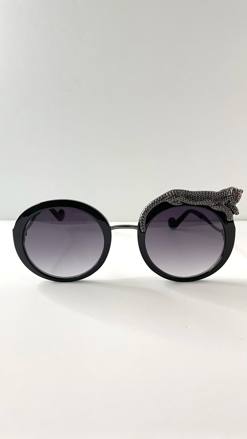 Noku Black Embellished Tinted Lens Sunglasses
