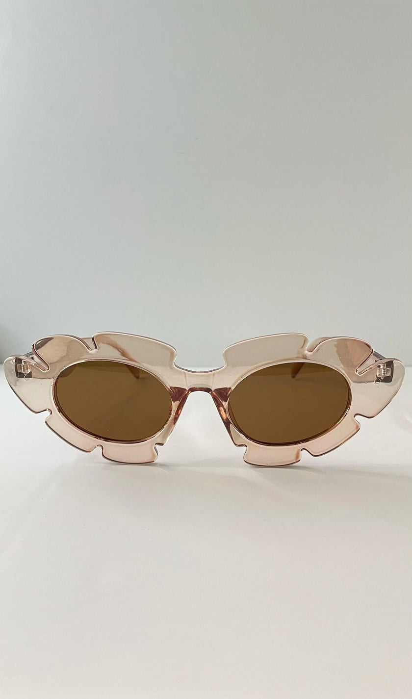 Pretty Peach Flower Cat-Eye Sunglasses