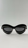 Noks Black & Silver Double Frame Cateye Sunglasses