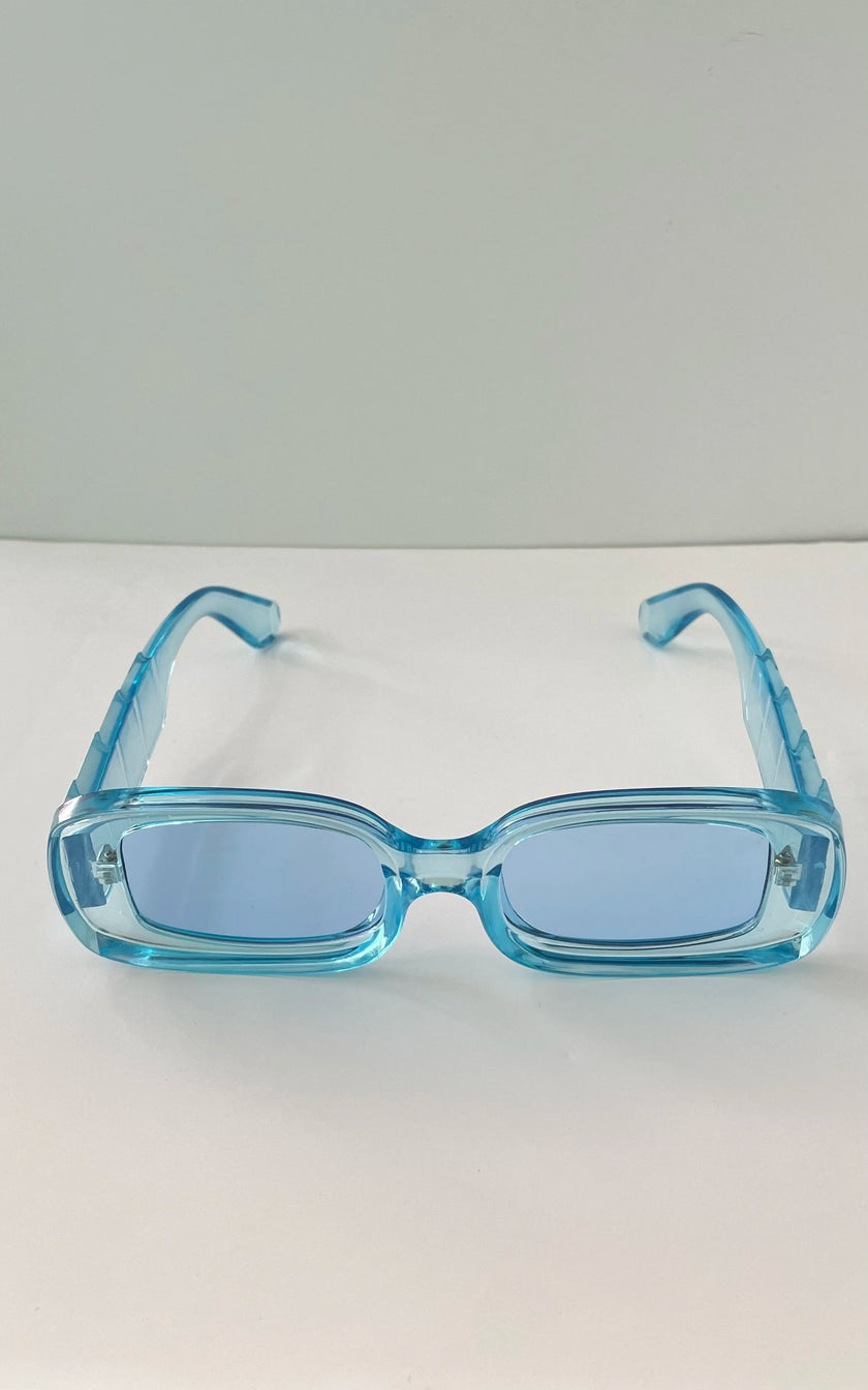 Puleng Transparent Light Blue Y2K Silhouette Sunglasses