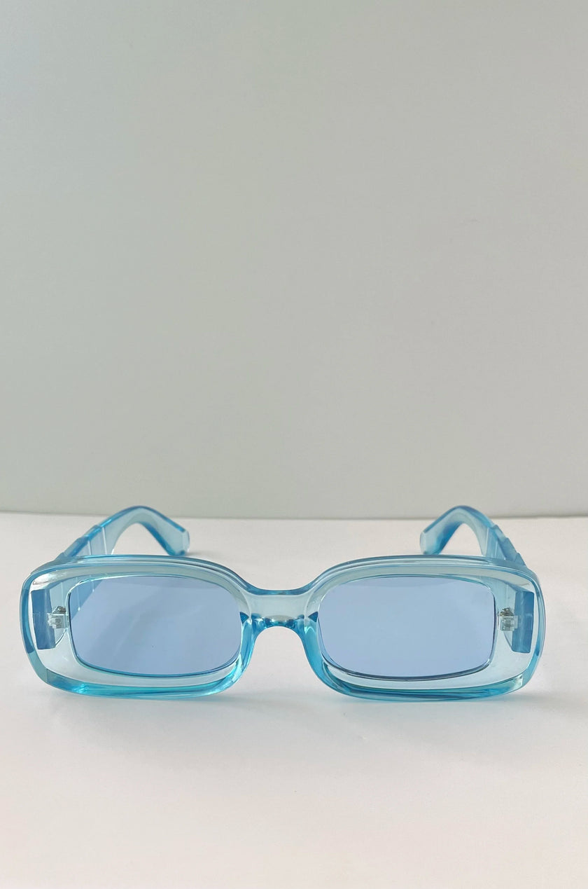 Puleng Transparent Light Blue Y2K Silhouette Sunglasses