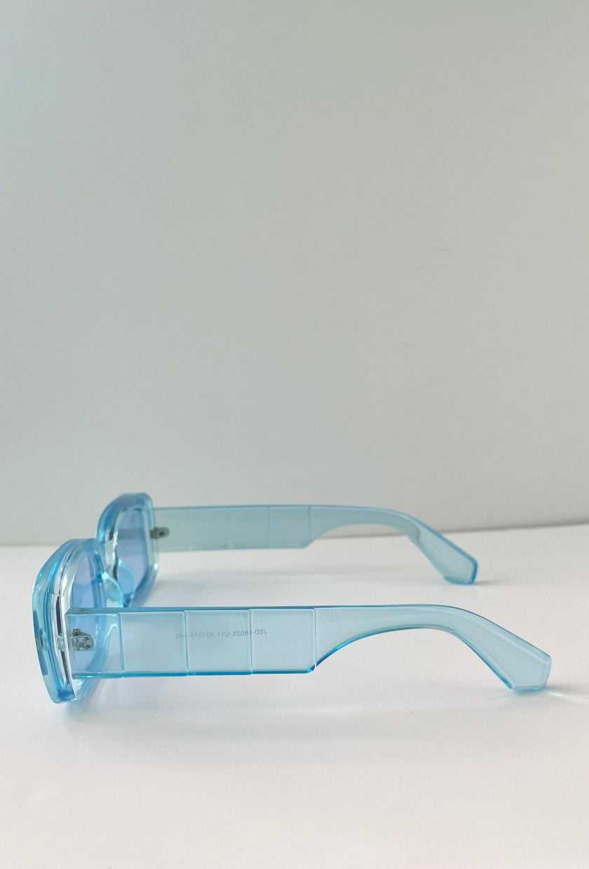 Puleng Transparent Light Blue Y2K Silhouette Sunglasses