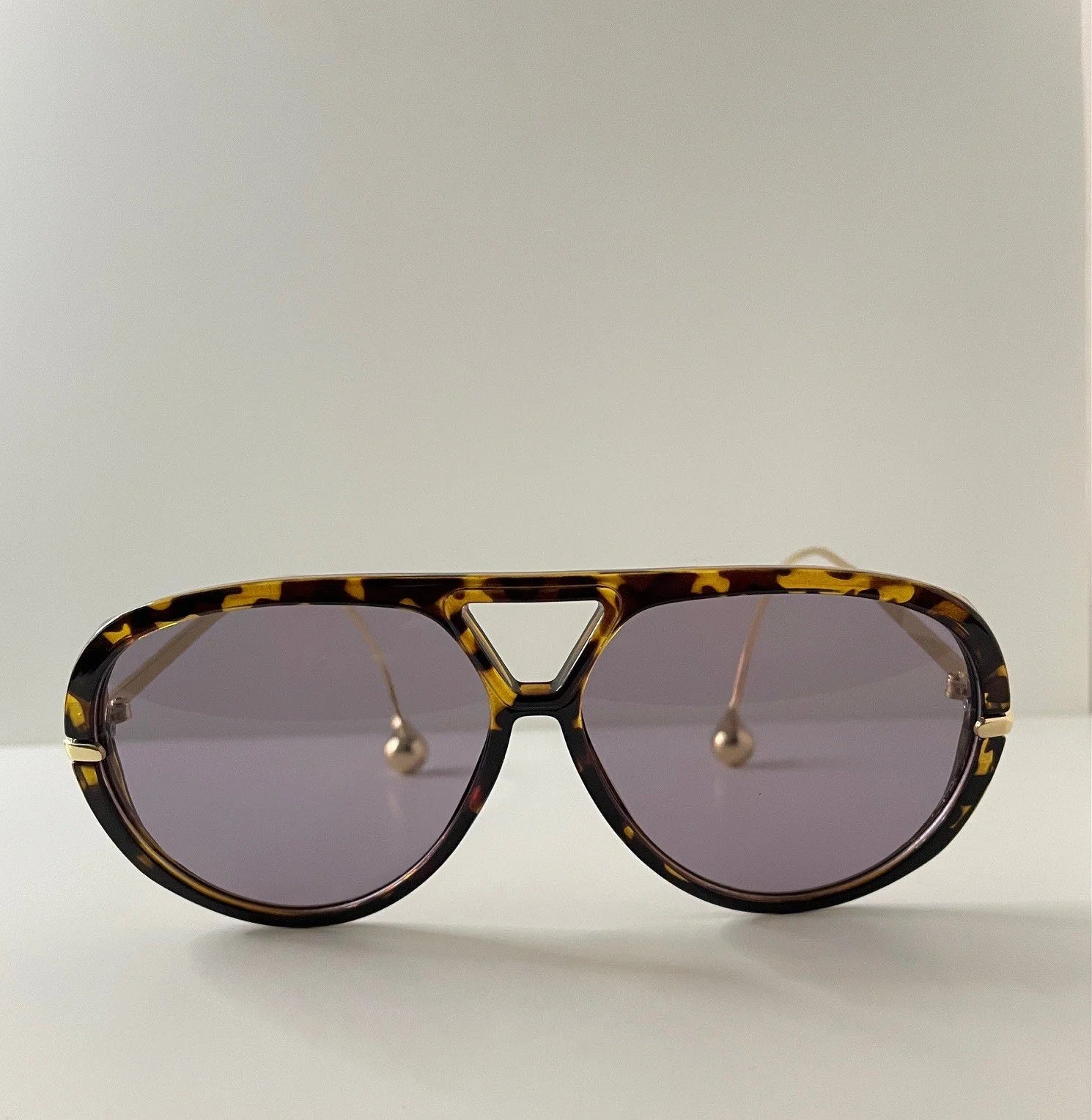 Thuli Oversized Tortoiseshell Aviator Sunglasses
