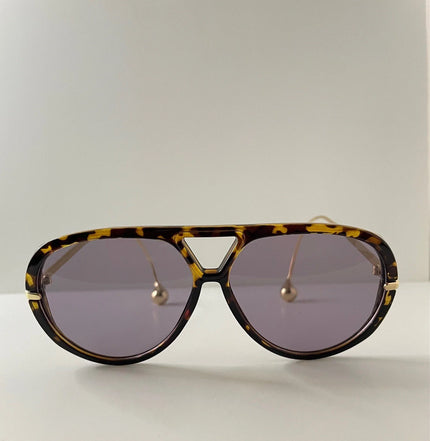 Thuli Oversized Tortoiseshell Aviator Sunglasses