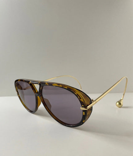 Thuli Oversized Tortoiseshell Aviator Sunglasses