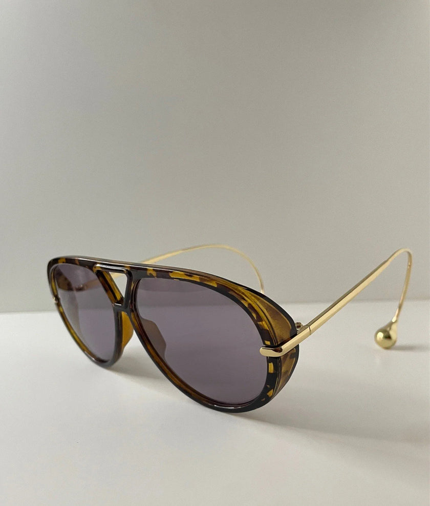 Thuli Oversized Tortoiseshell Aviator Sunglasses