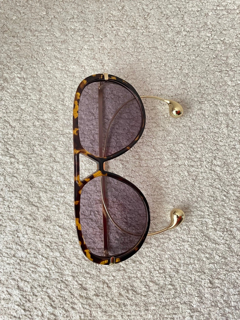 Thuli Oversized Tortoiseshell Aviator Sunglasses